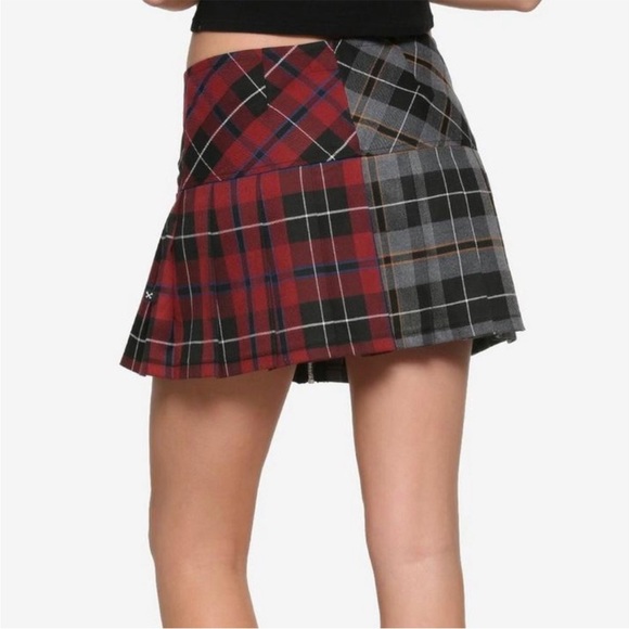Royal Bones Split Zip Plaid Skirt - Picture 10 of 10